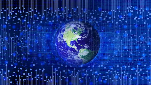 Dijital arkaplanda internet bağlantısı ve teknoloji unsurları