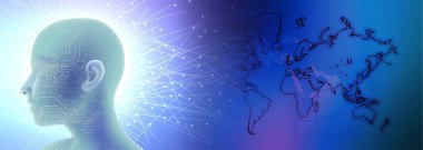 İnsan beyni ve bilim konsepti. 3d oluşturma