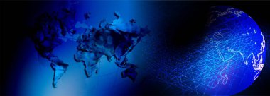 Metnin için dünya haritası ve alanı olan soyut arkaplan