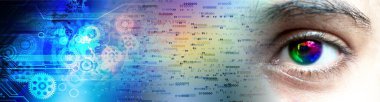 Göz siber devre gelecekteki teknoloji kavramı