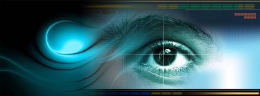 Göz siber devre gelecekteki teknoloji kavramı