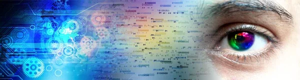 Göz siber devre gelecekteki teknoloji kavramı
