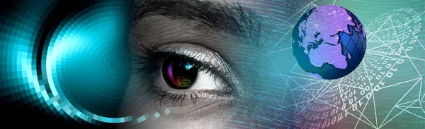 Göz siber devre gelecekteki teknoloji kavramı