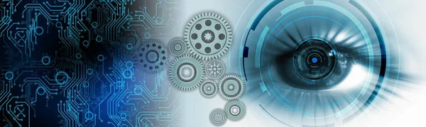 Vites ve dişli tekerlekleri olan soyut bir arka plan. Teknoloji konsepti 3d oluşturma