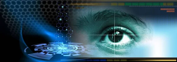 Eye Cyber Circuit Future Technology Concept — Stock Photo, Image