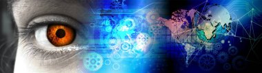 Göz siber devre gelecekteki teknoloji kavramı