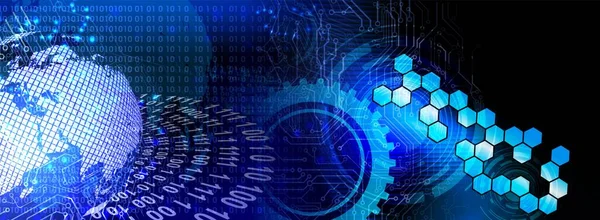 İkili kodlu teknoloji arka planının dijital bileşimi