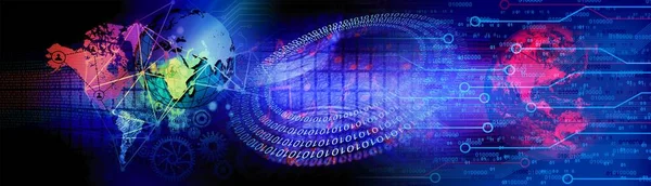 soyut teknoloji arkaplanı, bilgisayar dijital bilgi, ağ ve dişli parlayan konsept