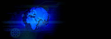 Dünya haritası ve küresi olan soyut arkaplan