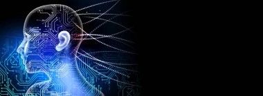 Fütürist dijital arayüz arkaplanının teknoloji tarzında 3D görüntülenmesi. yapay zeka kavramı.