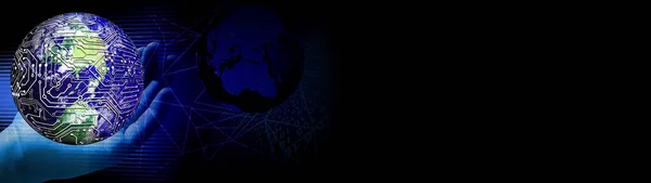 abstract background. internet and technology concept-3d illustration of a globe.