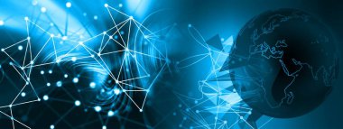 küresel ağ ve internet konsepti. 3d oluşturma