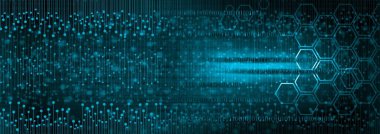 Altıgen ve noktalı soyut bir arkaplan. Teknoloji konsepti 3d oluşturma