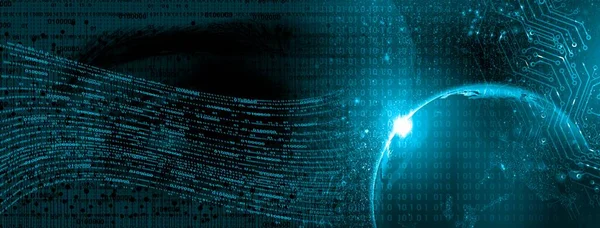 Soyut arkaplanı olan ikili kodların dijital bileşimi