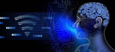 Yapay zeka konsepti. Soyut arkaplan. 3d oluşturma