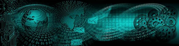 Soyut teknoloji kavramı. internet ağ bağlantısı 3d illüstrasyon