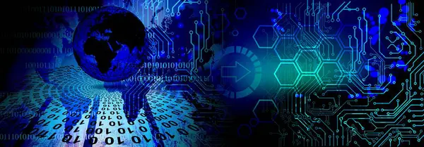 soyut arkaplan, dijital teknoloji ve ikili kodlu veri merkezinin bilim konsept-illüstrasyonu