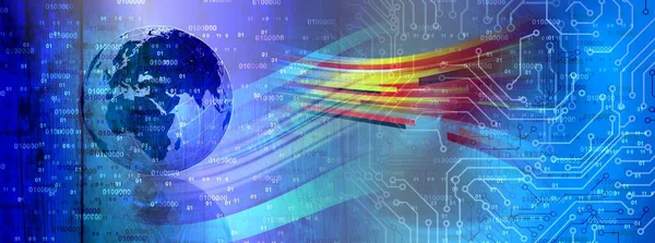 İkili kodlu teknoloji arka planının dijital bileşimi