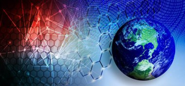 küresel ağ ve internet konsepti. 3d oluşturma