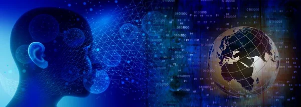 dünya konsepti küre ve soyut elementler, dijital arkaplan.