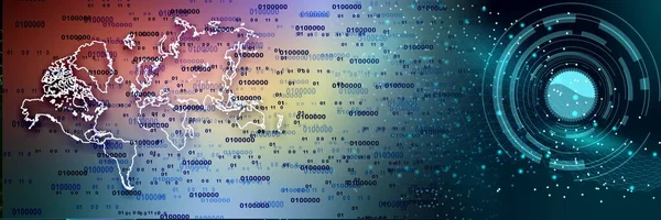 İkili kod ve noktalarla soyut arkaplan