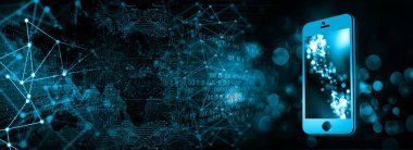 Bulut hesaplama konsepti. İnternet teknolojisi ve iletişim.