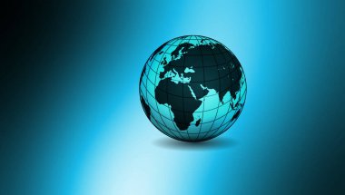 Dünya haritası ve mavi gökyüzü olan dünya