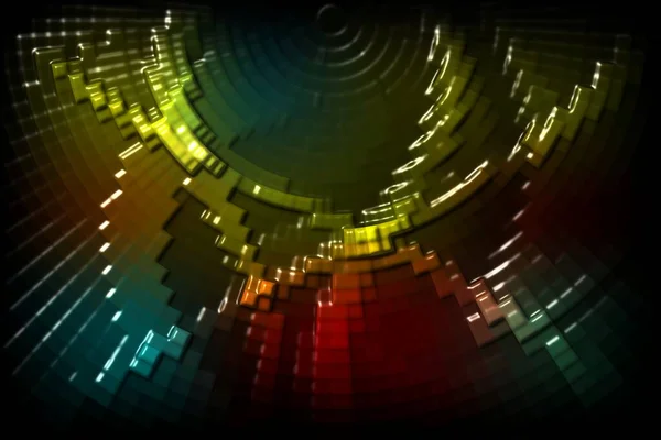 Abstrakter Hintergrund Mit Leuchtenden Linien Und Kreisen — Stockfoto