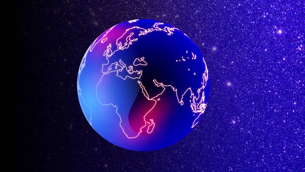 Föld Bolygó Világtérképpel Renderelés — Stock Fotó
