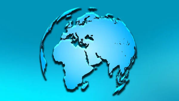 Mapa Mundo Com Fundo Céu Azul — Fotografia de Stock