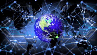 küresel ağ bağlantı kavramı. 3D render