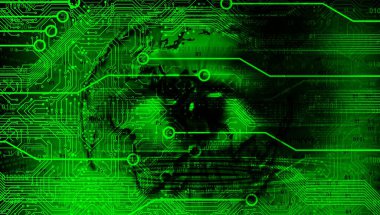 ikili kodlu siber güvenlik kavramı, dijital veri, bilgisayar ve internet teknolojisi, ağ ve iletişim teması