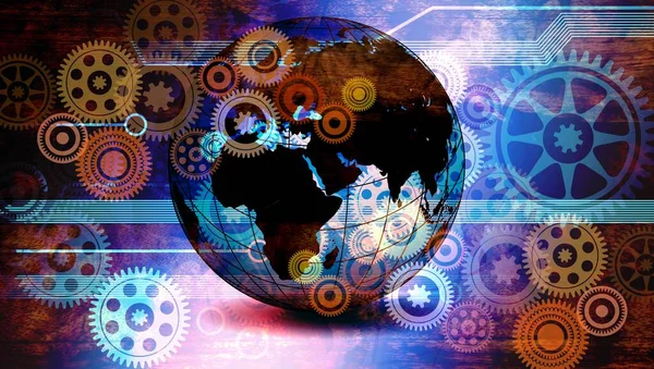 vites ve dişli tekerlekleri olan soyut arkaplan