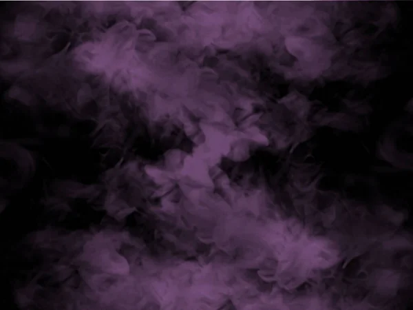 Fumée Violette Sur Fond Noir Art Abstrait Texture Colorée Vapeur — Photo