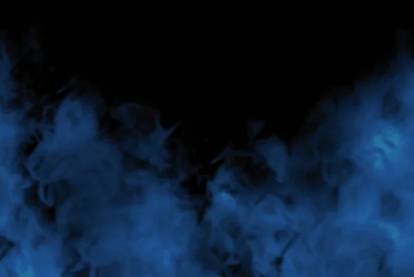 Fumo Azul Fundo Preto — Fotografia de Stock
