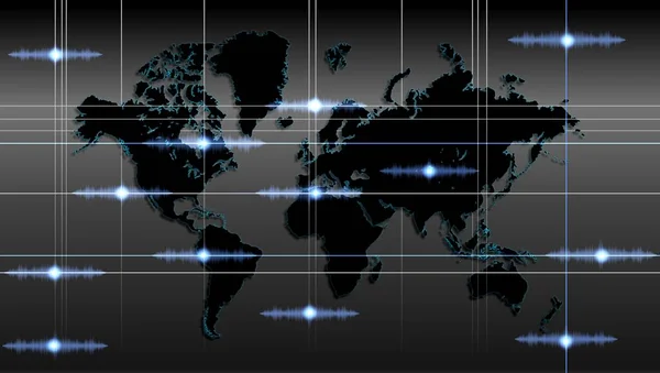 World Map Globe Binary Code — Stock fotografie