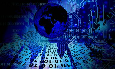 Soyut teknoloji ve dijital internet ve ağ oluşturma ile fütüristik arka plan.