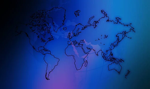 Küresel Bir Dünya Haritası Illüstrasyon — Stok fotoğraf