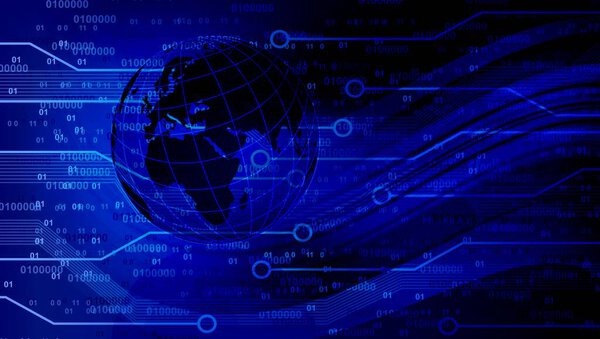 digital world globe with global network concept.
