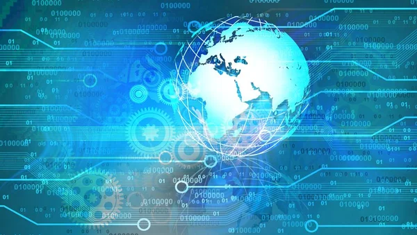 ikili kod ve dünya ile soyut arkaplan