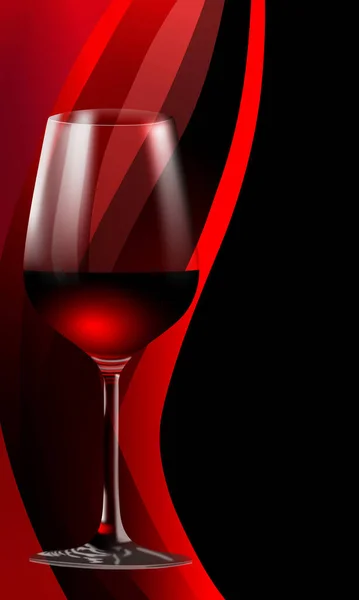 黒を背景に反射した赤ワイングラス — ストック写真