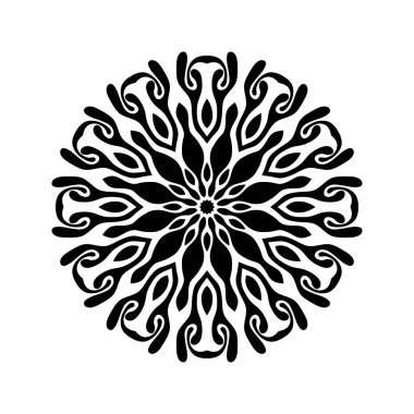 Mandala deseni. Yuvarlak süs. vektör illüstrasyonu