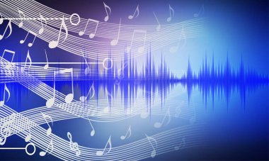 Müzik notaları ile soyut arkaplan