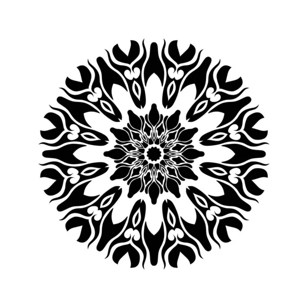 Mandala Pattern Black White Vector Illustration — Stock fotografie