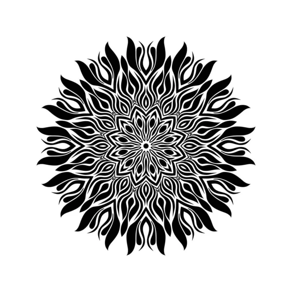 Mandala deseni. siyah ve beyaz vektör çizimi.