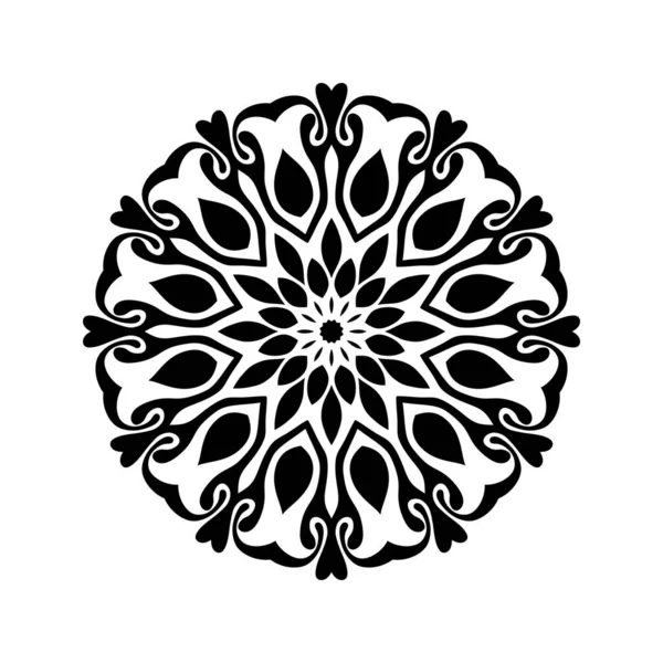 Vector Mandala Ornament Black White — 스톡 사진