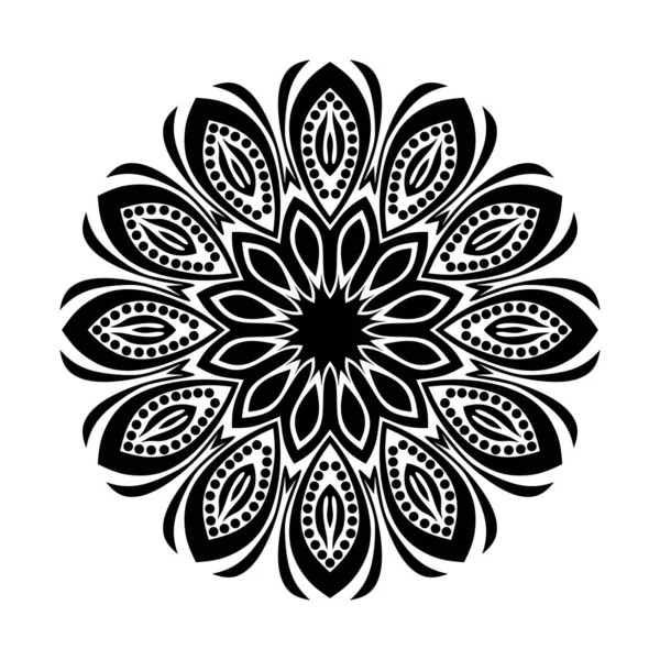 Mandala Pattern Black White Vector Illustration — Fotografia de Stock