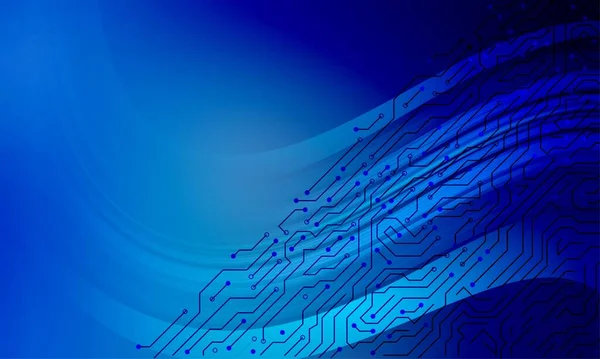 Abstract Background Glowing Lines Dots Tech Circuit Board Illustration — Stockfoto