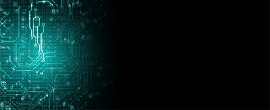 Devre kartlı soyut teknoloji arkaplanı.