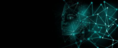 İnsan beyni ve çizgileriyle soyut bir arka plan. 3d oluşturma